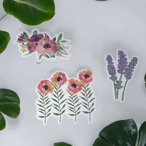 NWT Wool + Pepper Co. Flowers Sticker Pack (3 stickers)